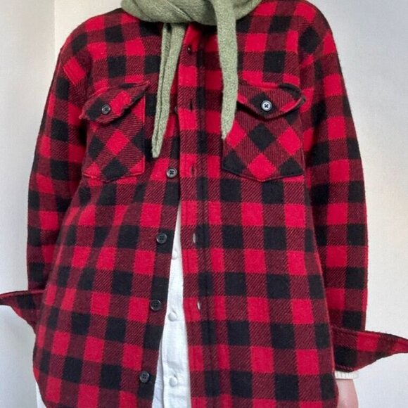 SOLD DO NOT BUY - Vintage L.L. Bean Buffalo Plaid Wool Shirt Jacket - Picture 1 of 4